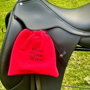 Red Fleece Bag with Embroidery